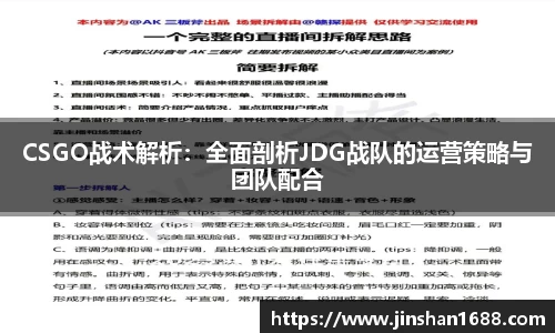 CSGO战术解析：全面剖析JDG战队的运营策略与团队配合