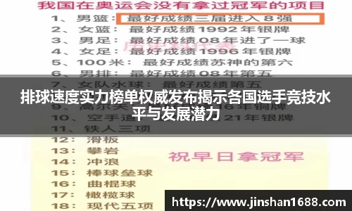 排球速度实力榜单权威发布揭示各国选手竞技水平与发展潜力